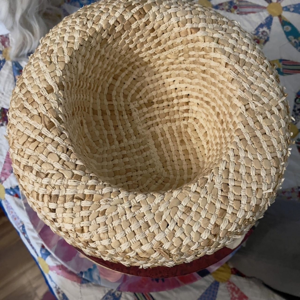 Women's Tan and Cream Hat - Picture 3 of 3